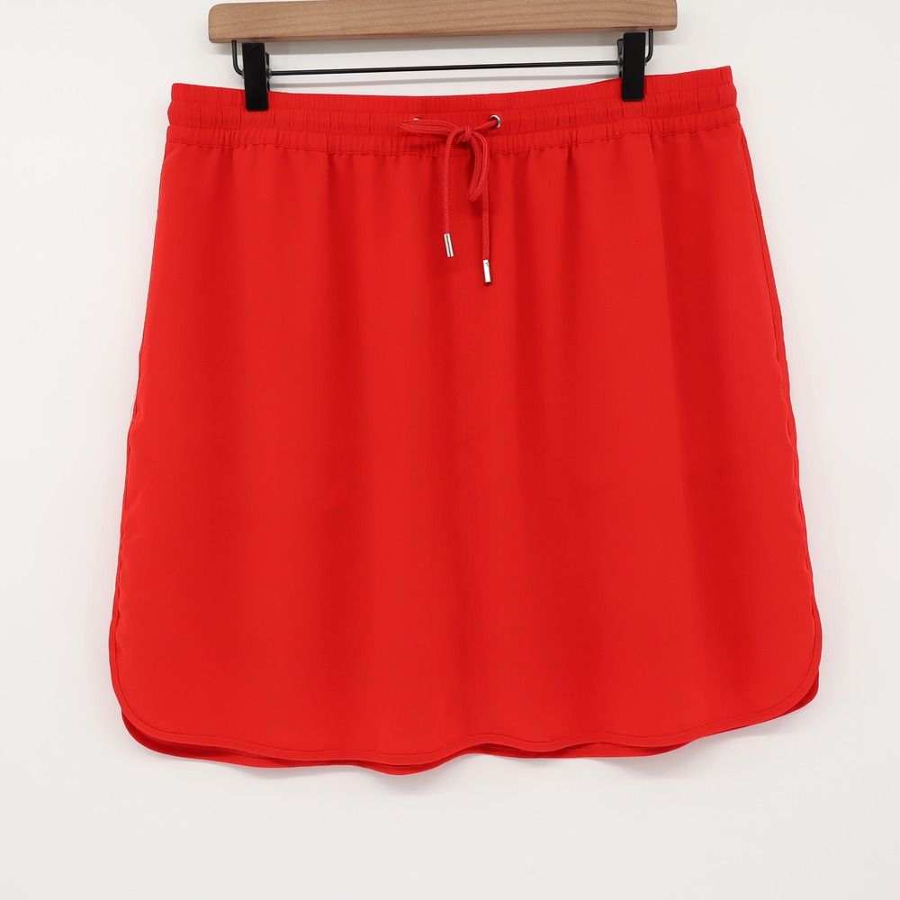 ATM Anthony Thomas Melillo Women's Crepe Georgette Fluid Skirt Red Sz XL